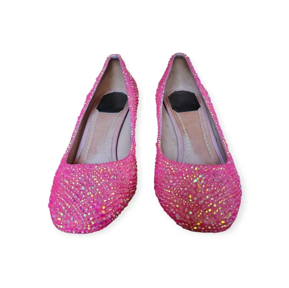 Dior Custom Hot Pink Crystal Rhinestone Strass Heels Size 37.5 - Picture 8 of 11